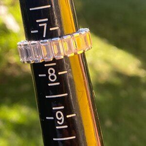 RARE! Silpada Sterling Silver Baguette "PRISTINE" Cubic Zirconia Band